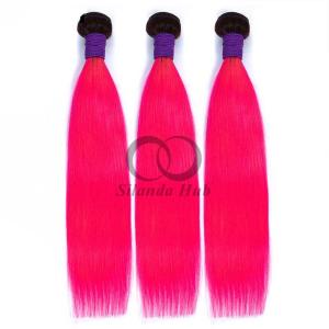 Quality #T1B/Pink Straight Remy Human Hair Bundles Sew In Weave Bundles Brazilian Bundle Deals wholesale