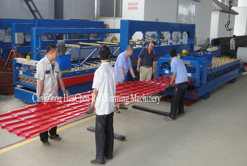 Hydraulic Automatic Glazed Tile Roll Forming Machine Special Model For Villa