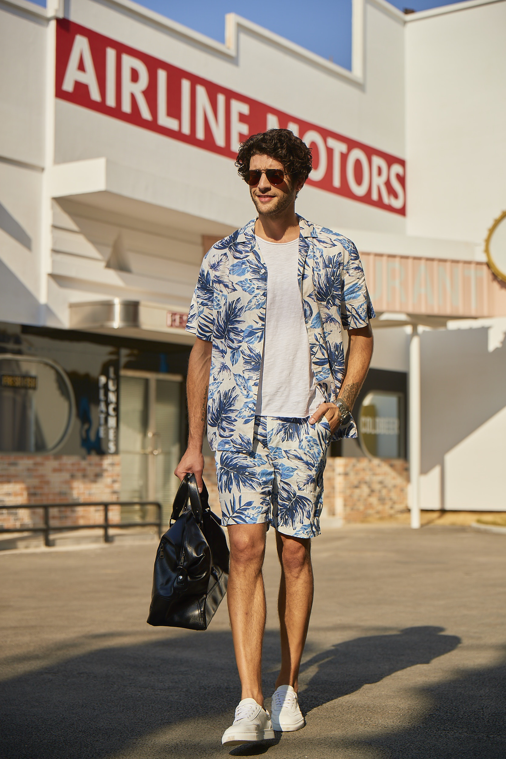 100% Linen Custom Hawaiian Shirts Blue Coolness Tropical Button Up Shirt