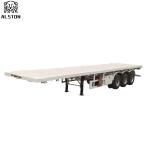 3 Axle Used Flatbed Semi Trailer , 12.5m Used 40 FT Container Trailer