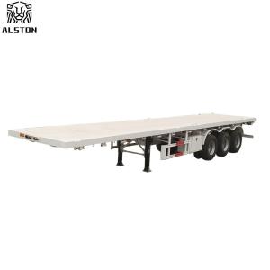Quality 3 Axle Used Flatbed Semi Trailer , 12.5m Used 40 FT Container Trailer wholesale