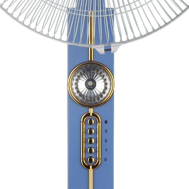 Rechargeable Adjustable Floor Fan With Led Light For Indoor And Outdoor