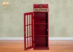 British Telephone Booth Storage Cabinet Antique Wood Storage Rack MDF Floor Rack