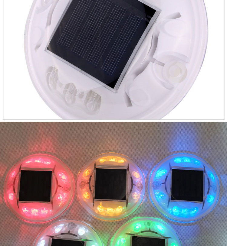 LED Cat Eye Round Solar Road Stud in Blue with High Intensity Reflective Tape and PVC