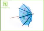 Blue Umbrella Decorative Food Toothpicks For Fruit Decoration Free Sample