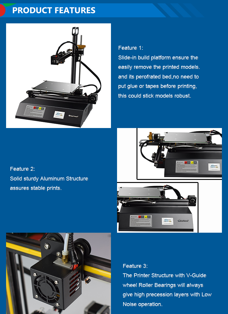 Black High Precision 3D Printer , Semi Diy Home Desktop 3D Printer