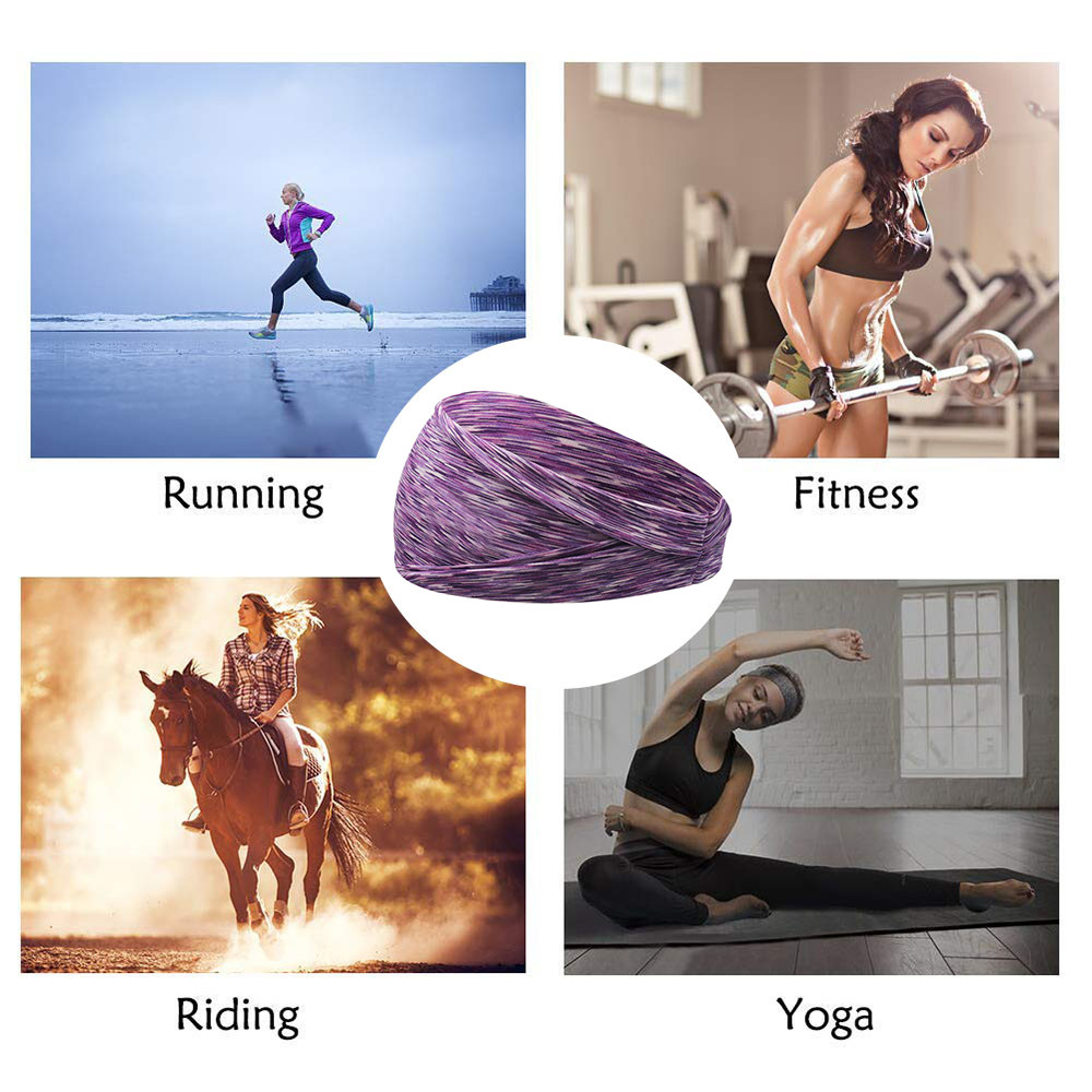 Absorbing Sweat Elastic Yoga Running Headbands Breathable Stretchy
