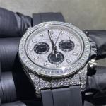 Hand Setting Rolex Diamond Watch VVS1 Bling Iced Out Moissanite Watch