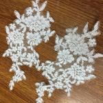 Ivory Venise Cord Lace Applique for Bridal Gown Wedding Dress decor,one pair