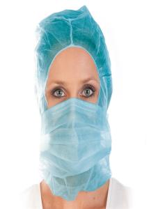 Quality PP Non Woven Disposable Hood Space Cap Sew With 2/3 Ply Face Mask Free Samples wholesale