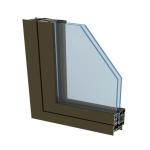 60 Series Aluminum Casement Window Profiles Anodizing Brown Extruded Aluminium
