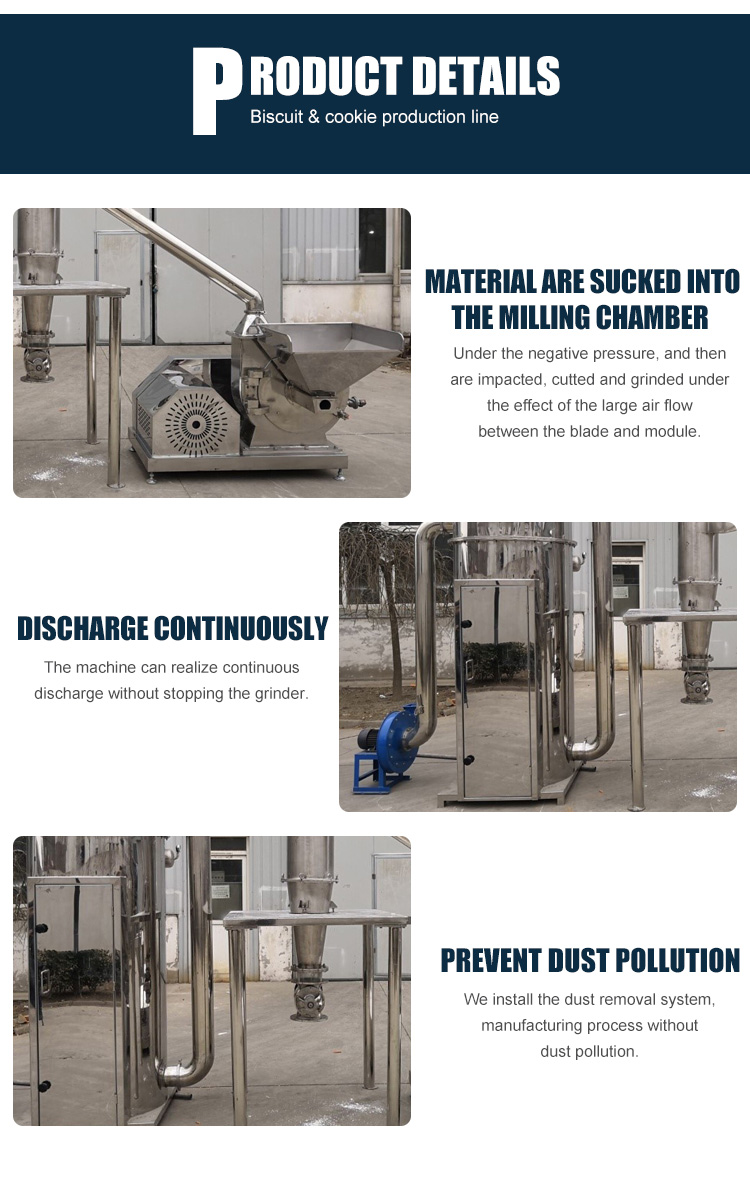 High Output Efficiency 1.5Ton Per H Commercial Electric Flour Mill Industrial Powdered Sugar Grinder Machine