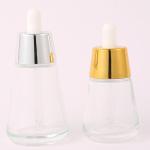 Water Shape 1oz Hair Oil Glass Empty Dropper Bottles Cosmetic Essential Oil