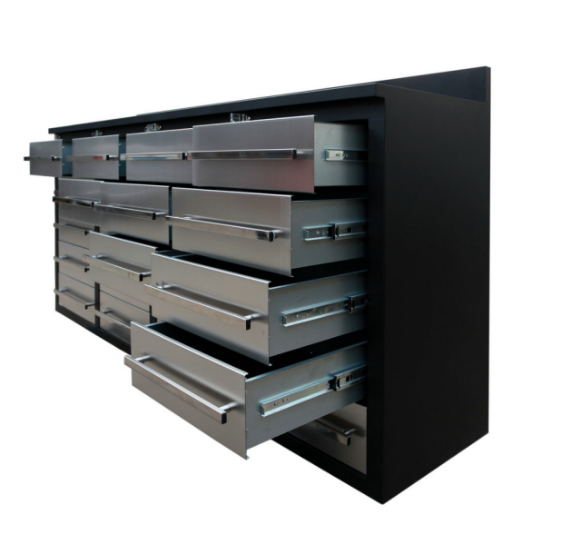 Industrial Heavy Duty Metal Workbench with Cabinet and Drawers