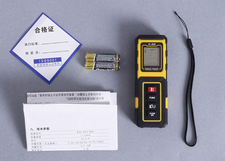 Yellow Small Laser Distance Meter Accuracy 40m Handheld Laser Distance Measurer