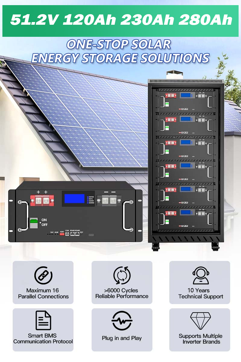 48V 51.2V 120AH LiFePO4 Akku 48V Server Rack Mount LiFePO4 Battery Pack With Smart BMS