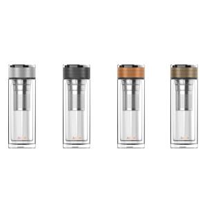 Quality 240ml Insulated Glass Tea Water Bottle Flask With Infuser wholesale