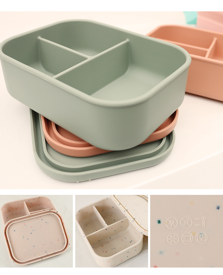 Sustainable Silicone Food Storage Container For Students Workers ODM