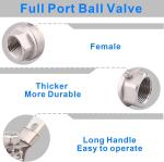 Stainless Steel 304 Ball Valve 2-Piece Full Port Heavy Duty with Locking Device