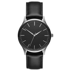 Quality Black Leather Mens Stainless Steel Watche Japanese 2035 Quartz Movt wholesale