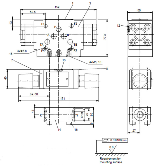 Electronic Hydraulic Flow Control Valve , Hydraulic Pilot Control Valve Z4WEH/Z4WH10 ..L4X