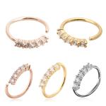 Shellhard Trendy 5 Crystals Nose Ring Vintage Rhinestone Stainless Steel Nose