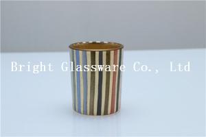 Quality stripe design candle holder, candles tumbler, candle container sale wholesale