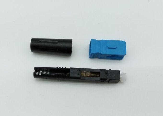 50mm Pre - Polished Fiber Optic Fast Connector Blue Single Mode Fiber Connectors