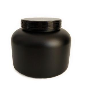 Quality 1250ml Round Fat Plastic Large Wide Mouth Canister Black Storage Jars For Pet Food wholesale