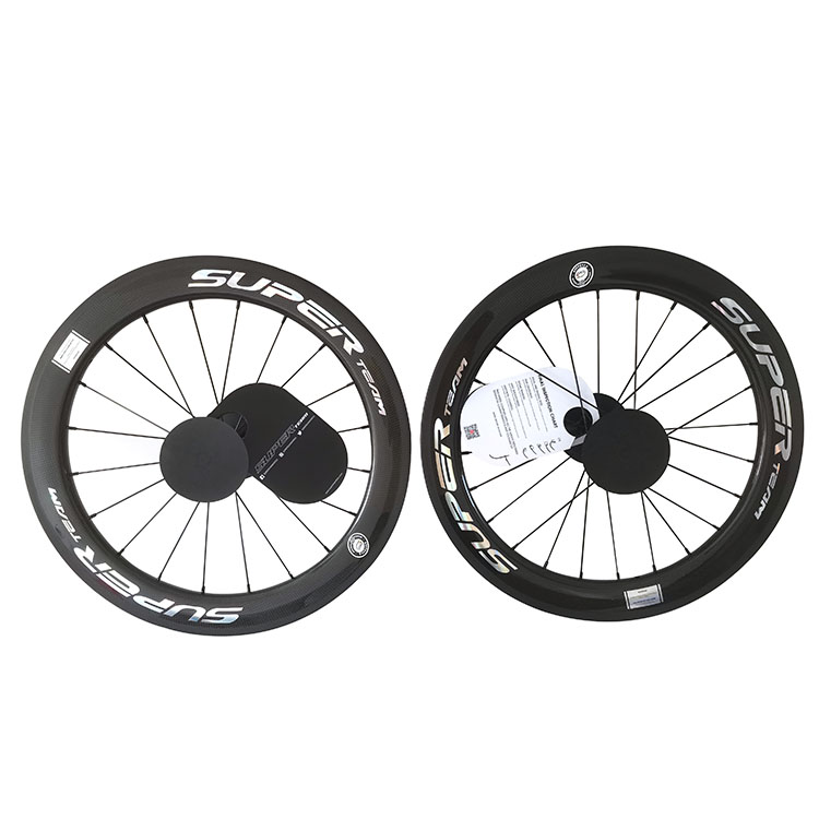 Black 451 Glossy 3K Rim Brake Ceramic Bearing Hub Blade Spokes Superteam Carbon Wheelset