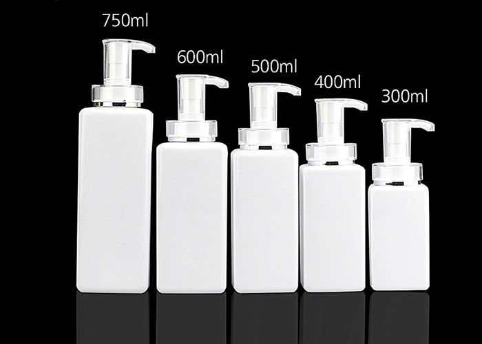 Square PET Plastic Flat Shoulder Bottles Shampoo Body Oil and Conditioner Wash Bottle Cosmetics Plastic Bottle
