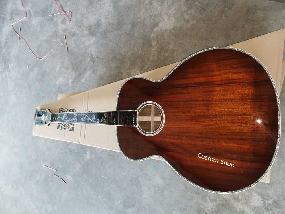 Aaaa All Solid Koa Wood 43 Inch Custom Design Jumbo Body Acoustic Guitar