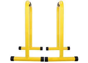 Quality Yellow Outdoor Parallel Bar Dips Equipment Iron Tube Material Easy Installation wholesale
