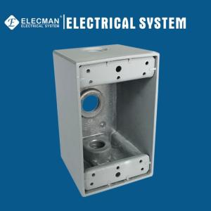 Quality Outside 1 Gang Deep Weatherproof Outlet Boxes Aluminum With 3 Holes wholesale