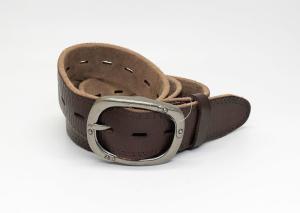 Quality Embossed Thread Mens Casual Leather Belt 3.8cm Width wholesale