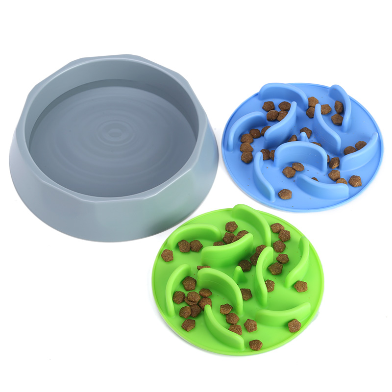 Non Automatic Pet Slow Feeder Bowl Collapsible Silicone Cat Slow Feeder
