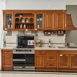 Quality Luxury Classic E0 Solid Wood Kitchen Cabinets America Style Furniture wholesale