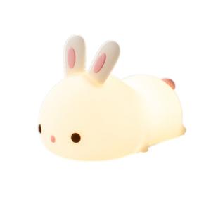 Quality LED Silicone Papa Rabbit Lovely Bunny Silicone Night Light For Creative Birthday Gift wholesale