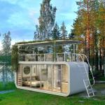 2025 Prefabricated Apple Cabin House Galvanized Steel Frame Metal Carved Panel