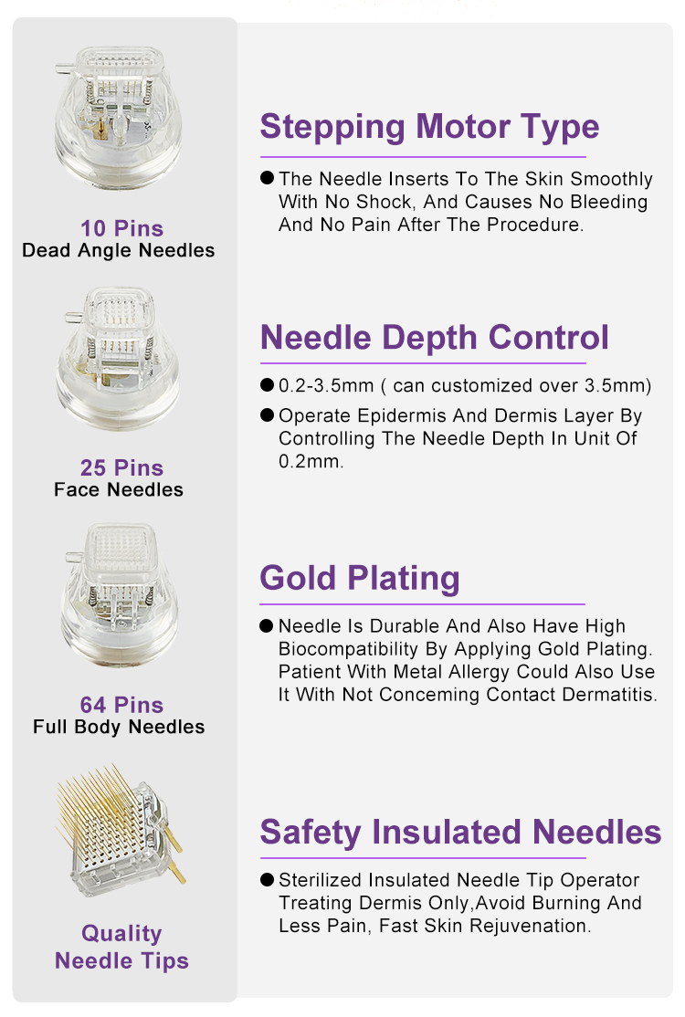 Portable Gold Micro Needle Equipment Radio Frequency Fractional RF Microneedle Machine For Ance Treatment