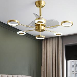 Quality Low Noise Crystal Ceiling Fan Light , Copper Ceiling Fan With Light And Remote wholesale