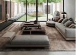 Wood Veneer Commercial Villa Furniture Living Sofa And Tea Table