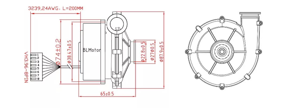 12V/24V 16kpa Air Pressure Micronel BLDC Air Blower OWB7060 For Air Cushion Machine