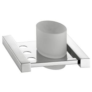Quality Satin Bathroom Tumbler Holders Foursquare Polished Wall Mounted Toothbrush Holder wholesale