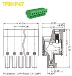 3.81mm Pitch Plug In Terminal Block Female Parts 300V 10A Green Color