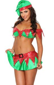 Quality Sexy Green Red Adult Christmas Costumes For Women Game Uniformsl wholesale