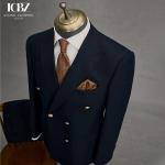 Men's No-Iron Business Casual Slim Formal Dress Suit Woven Striped Custom Fabric