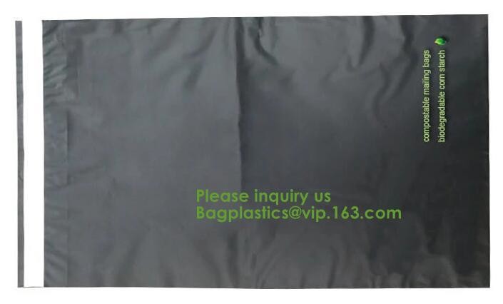 Biodegradable compostable plastic courier shipping envelope custom 10x13 matte black poly mailers bag bagplastics bageas