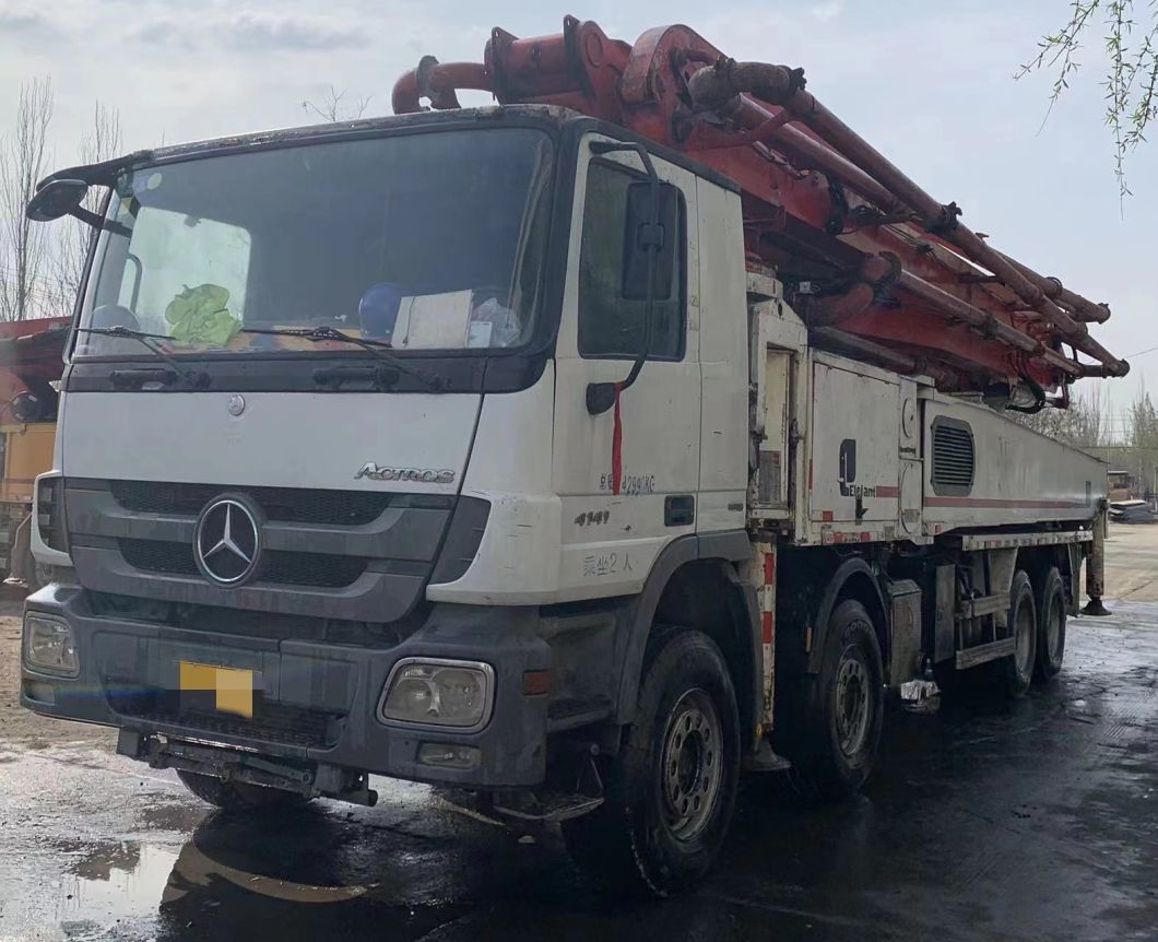 Secondhand Used Putzmeister Concrete Truck Pump 56m for Batching Plant Mixer