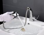 Simple Pull Out Rotary Hot Cold Bathroom Basin Faucet
